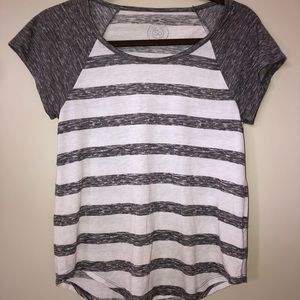 Grey and white striped shirt